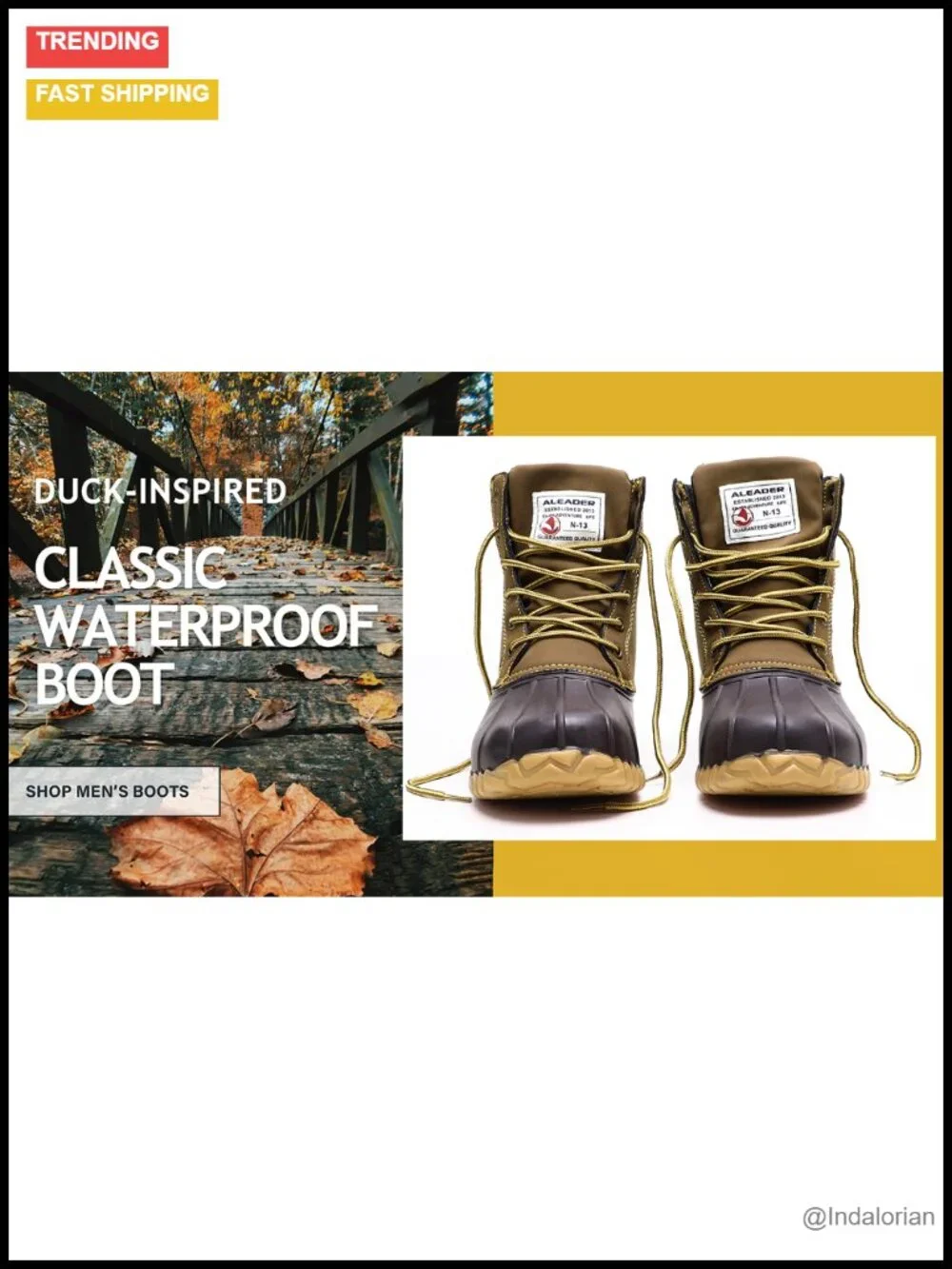 Men's Insulated Fur Lined Duck Boots Waterproof Winter Snow Boots Mid-Calf